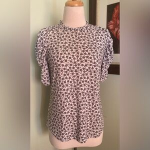 ADRIANNA PAPELL floral print Top Shirt size XS S